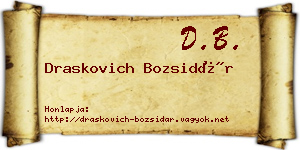 Draskovich Bozsidár névjegykártya